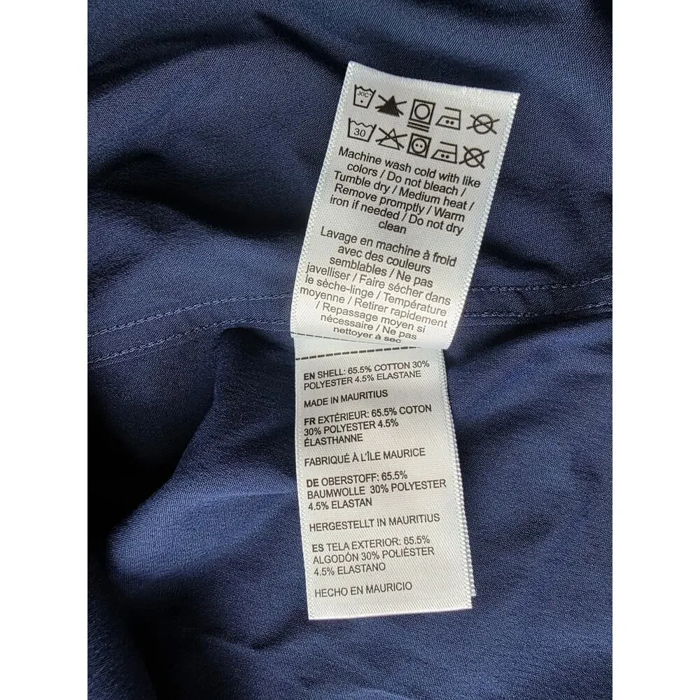 Untuckit For Her Blue Button Down Shirt Size 10